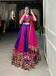 Load image into Gallery viewer, Royal Blue Vibrant Printed Silk Lehenga with Gamthi &amp; Mirror Work ClothsVilla