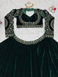 Load image into Gallery viewer, Royal Green Viscose Velvet Semi-Stitched Lehenga Set with All-Over Sequin Embroidery ClothsVilla