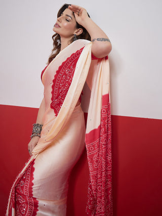 Ruhika Mirror Work Semi Modal Saree for Wedding & Party Wear ClothsVilla