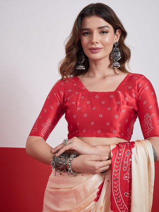 Ruhika Mirror Work Semi Modal Saree for Wedding & Party Wear ClothsVilla