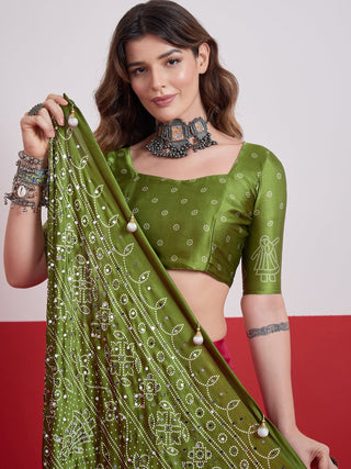 Ruhika Mirror Work Semi Modal Saree for Wedding & Party Wear ClothsVilla
