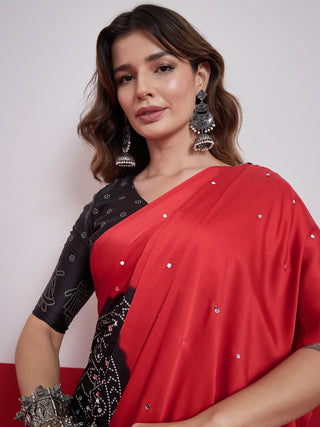 Ruhika Mirror Work Semi Modal Saree for Wedding & Party Wear ClothsVilla