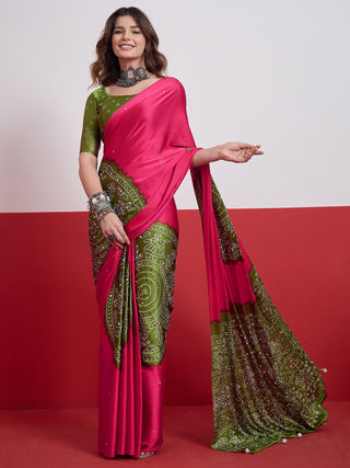 Ruhika Mirror Work Semi Modal Saree for Wedding & Party Wear ClothsVilla