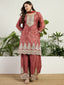 Rust Chinon Palazzo Set with Dupatta ClothsVilla