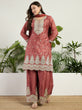 Load image into Gallery viewer, Rust Chinon Palazzo Set with Dupatta ClothsVilla
