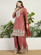 Load image into Gallery viewer, Rust Chinon Palazzo Set with Dupatta ClothsVilla