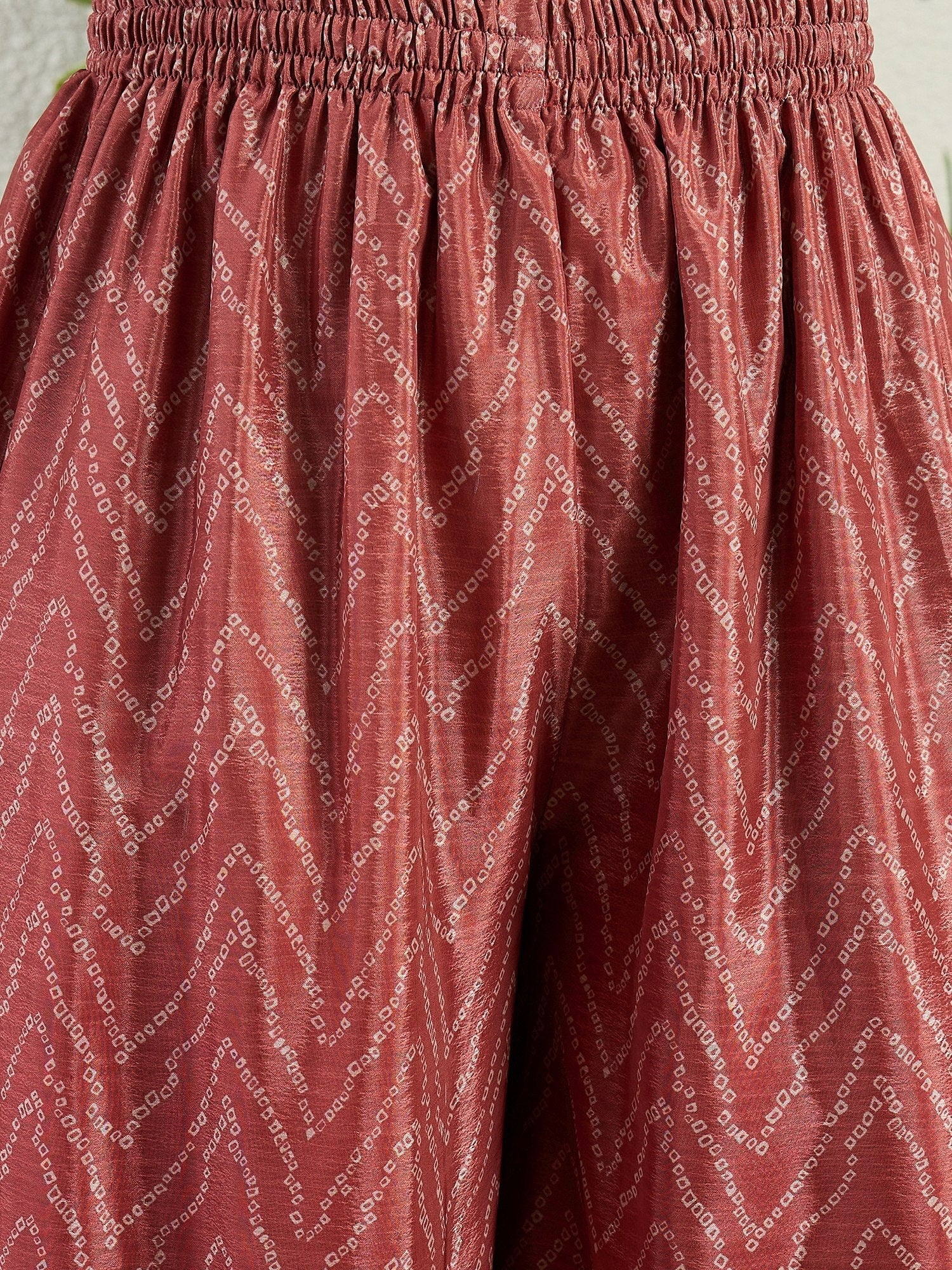 Rust Chinon Palazzo Set with Dupatta ClothsVilla