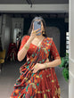 Load image into Gallery viewer, Rust Orange Kalamkari Print Lehenga ClothsVilla