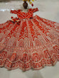 Load image into Gallery viewer, Rust Orange Royal Silk Bridal Lehenga ClothsVilla
