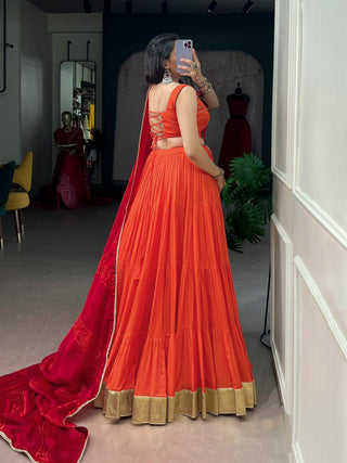 Rust Rayon Lehenga Choli Clothsvilla