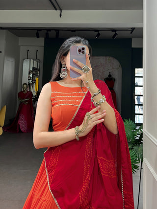 Rust Rayon Lehenga Choli Clothsvilla