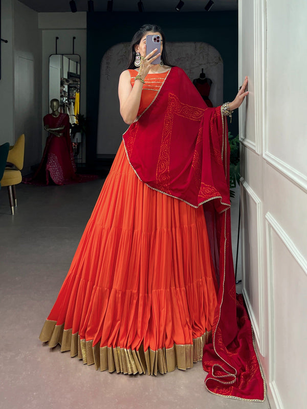 Rust Rayon Lehenga Choli Clothsvilla