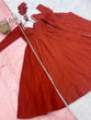 Load image into Gallery viewer, Rust Silk Chanderi Anarkali Gown ClothsVilla