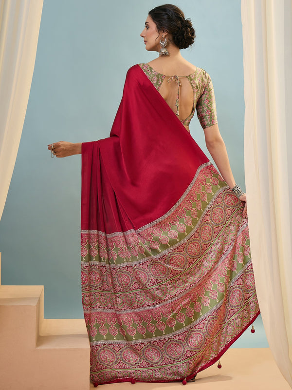 Saanvika Premium Semi Modal Saree for Festive Wear ClothsVilla