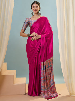 Saanvika Premium Semi Modal Saree for Festive Wear ClothsVilla