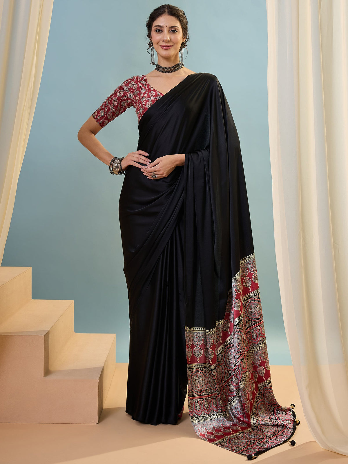 Saanvika Premium Semi Modal Saree for Festive Wear ClothsVilla