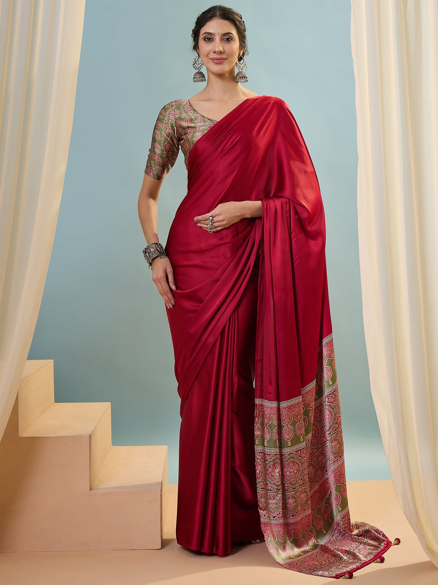Saanvika Premium Semi Modal Saree for Festive Wear ClothsVilla