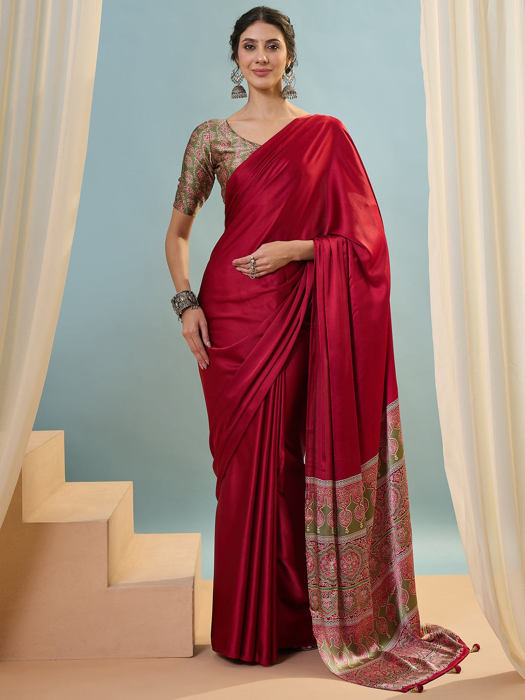 Saanvika Premium Semi Modal Saree for Festive Wear ClothsVilla