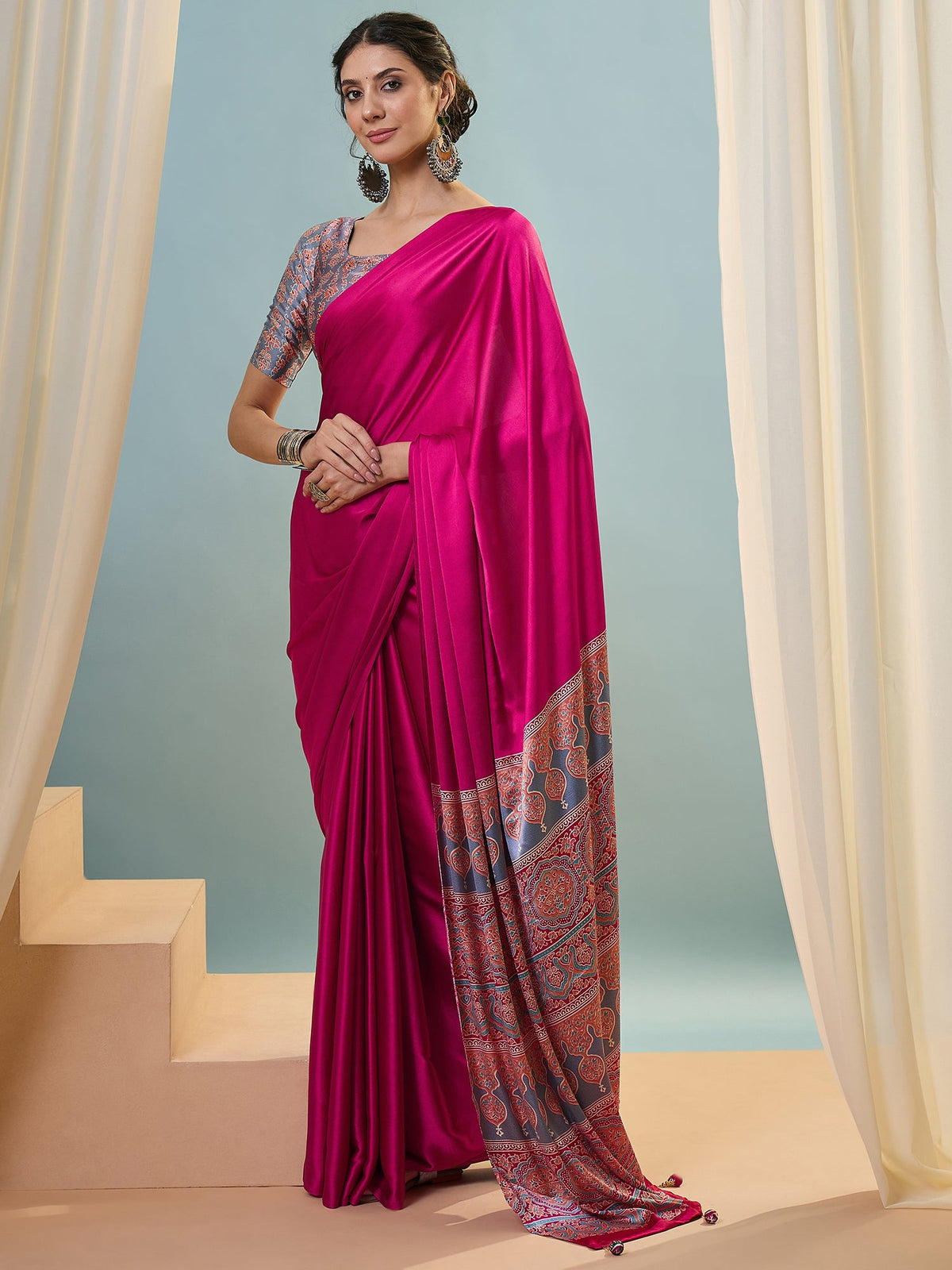 Saanvika Premium Semi Modal Saree for Festive Wear ClothsVilla