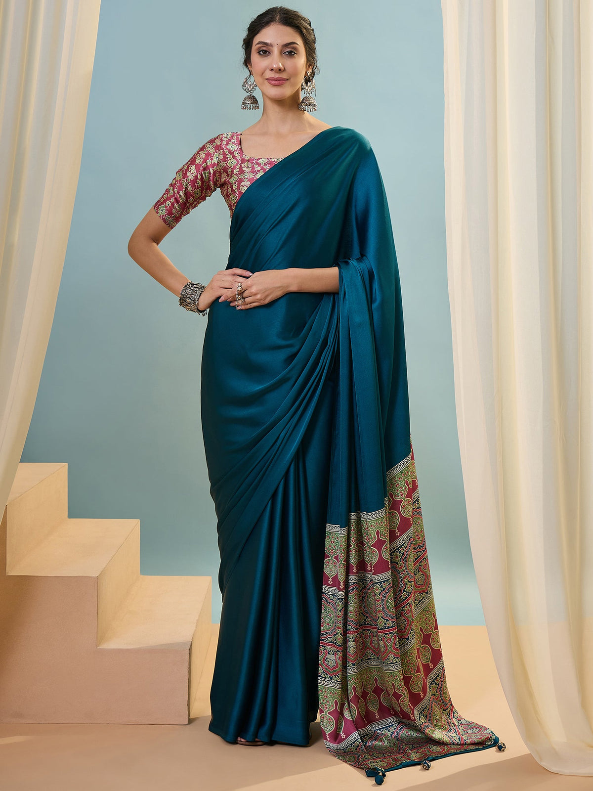 Saanvika Premium Semi Modal Saree for Festive Wear ClothsVilla Main image