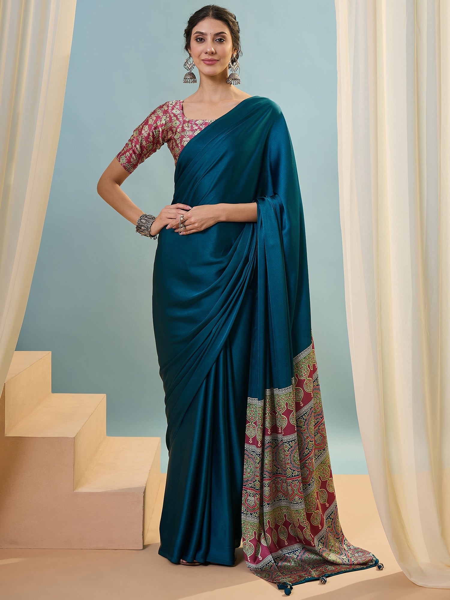 Saanvika Premium Semi Modal Saree for Festive Wear ClothsVilla