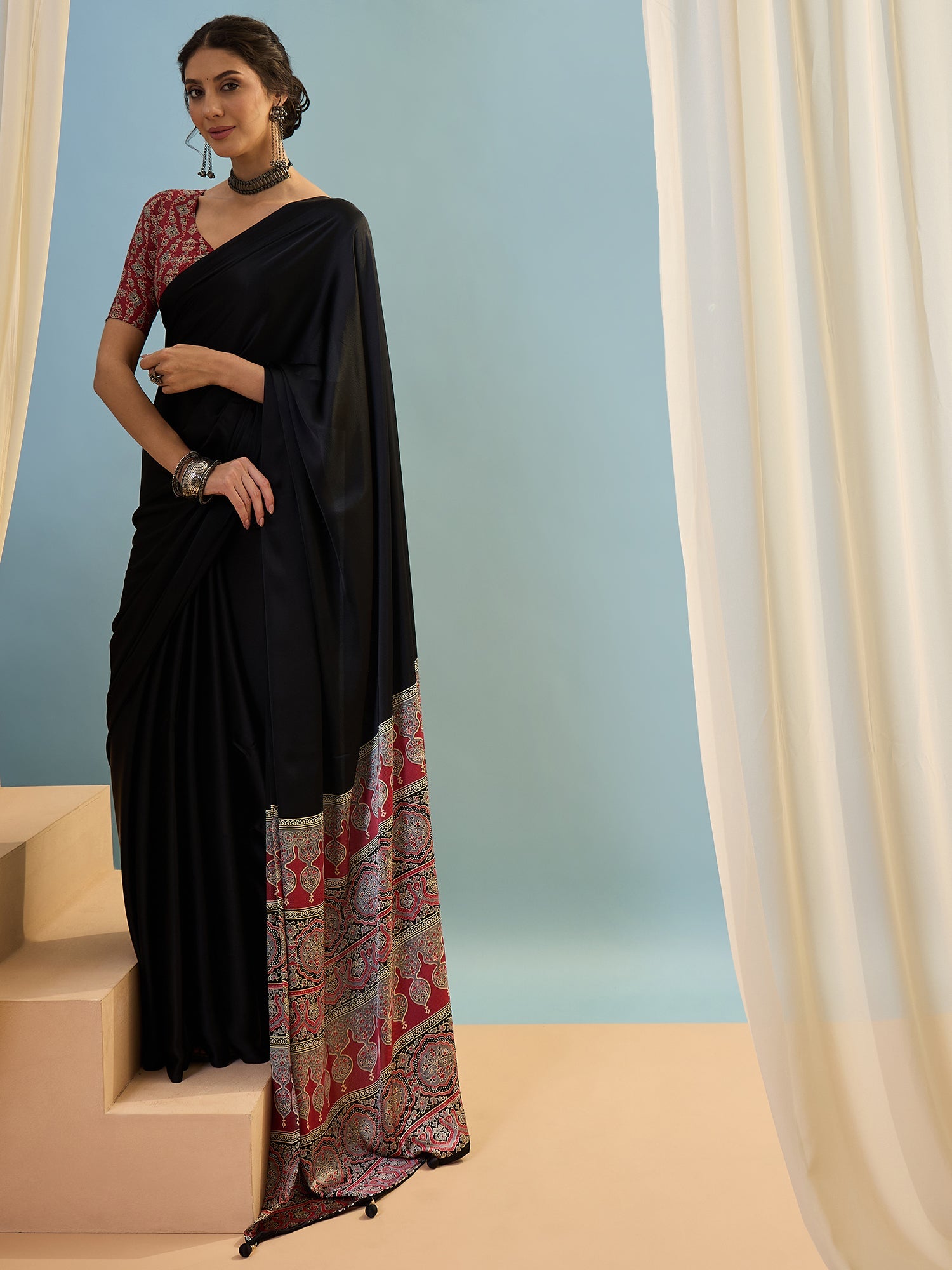 Saanvika Premium Semi Modal Saree for Festive Wear ClothsVilla