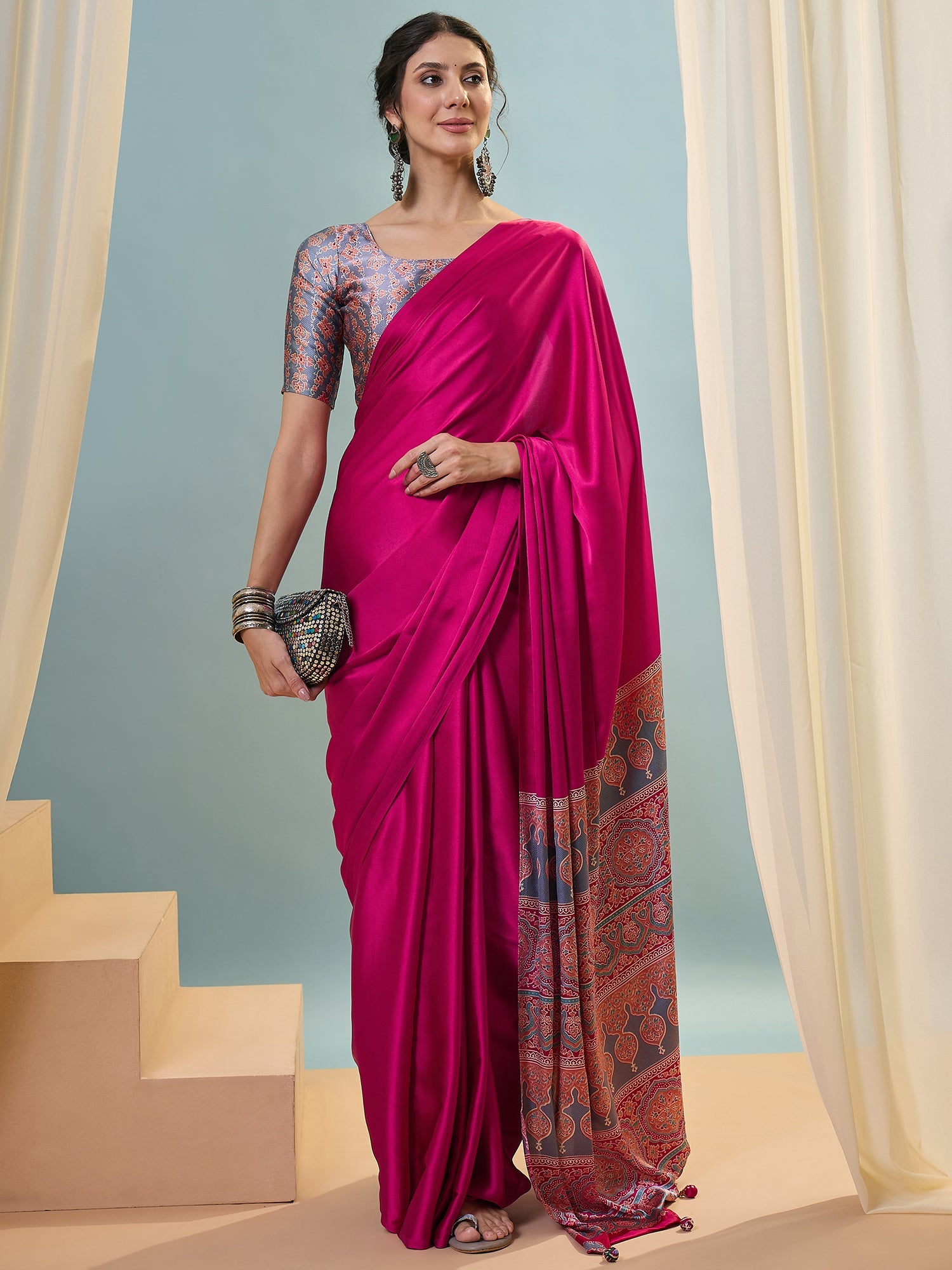 Saanvika Premium Semi Modal Saree for Festive Wear ClothsVilla