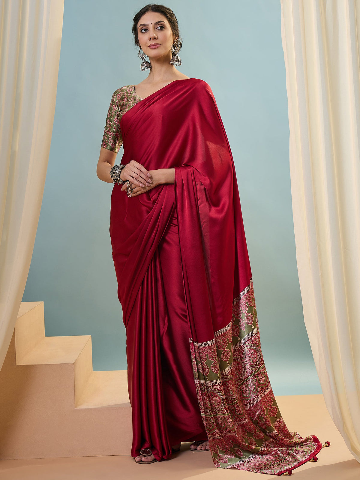 Saanvika Premium Semi Modal Saree for Festive Wear ClothsVilla