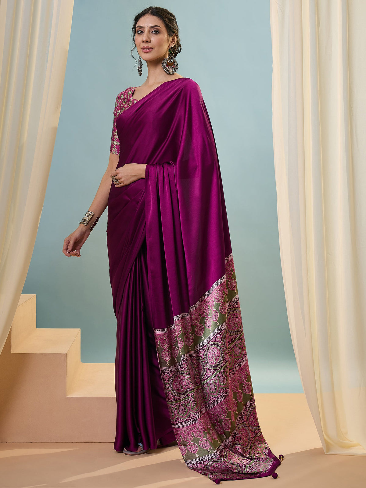 Saanvika Premium Semi Modal Saree for Festive Wear ClothsVilla