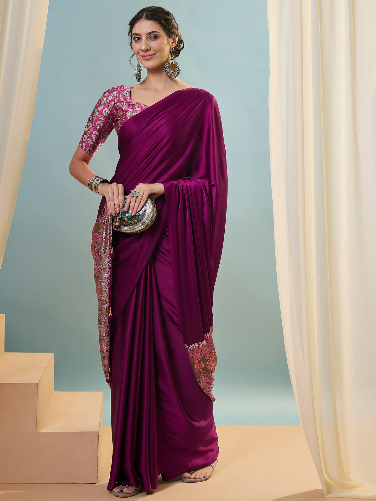 Saanvika Premium Semi Modal Saree for Festive Wear ClothsVilla