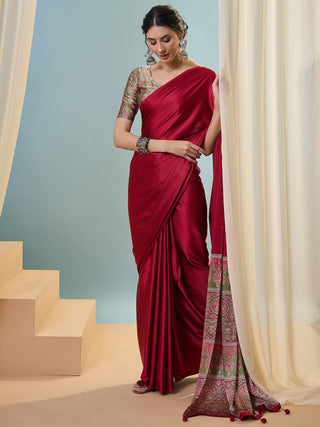 Saanvika Premium Semi Modal Saree for Festive Wear ClothsVilla
