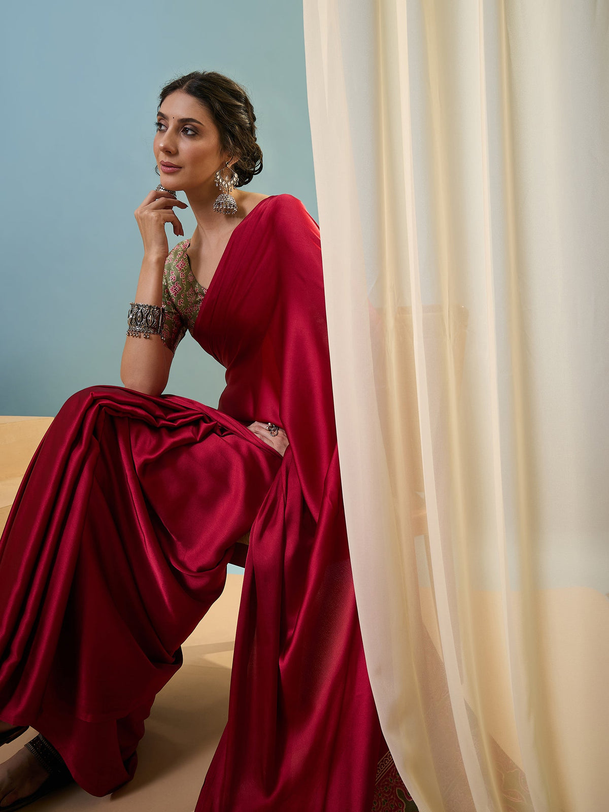 Saanvika Premium Semi Modal Saree for Festive Wear ClothsVilla