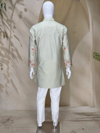 Sage Coach Silk Kurta Pant Set ClothsVilla