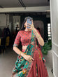 Load image into Gallery viewer, Salmon Color Elegant Kalamkari Tussar Silk Lehenga Set with Foil Work &amp; Gotta Patti Dupatta