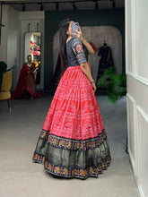 Load image into Gallery viewer, Salmon Pink Dola Silk Printed Gown with Zari Border ClothsVilla