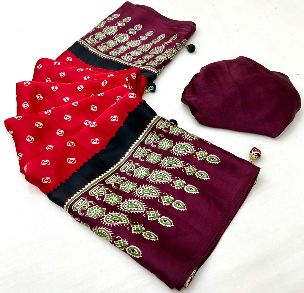 Samyra Lightweight Semi Modal Saree for Festive Occasions ClothsVilla