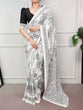 Load image into Gallery viewer, Satin Silk Floral Printed Saree ClothsVilla