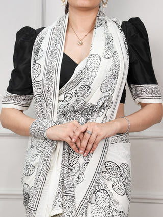 Satin Silk Floral Printed Saree ClothsVilla