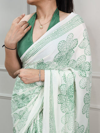 Satin Silk Floral Printed Saree ClothsVilla
