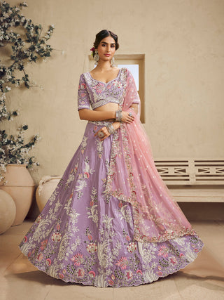Satin Silk Sequins Embroidered Semi-Stitched Lehenga Choli with Dupatta Clothsvilla