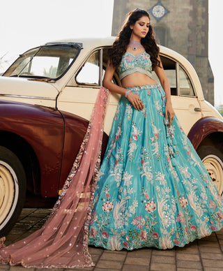 Satin Silk Sequins Embroidered Semi-Stitched Lehenga Choli with Dupatta Clothsvilla