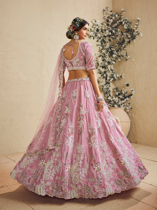 Satin Silk Sequins Embroidered Semi-Stitched Lehenga Choli with Dupatta Clothsvilla