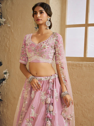 Satin Silk Sequins Embroidered Semi-Stitched Lehenga Choli with Dupatta Clothsvilla