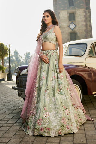 Satin Silk Sequins Embroidered Semi-Stitched Lehenga Choli with Dupatta Clothsvilla