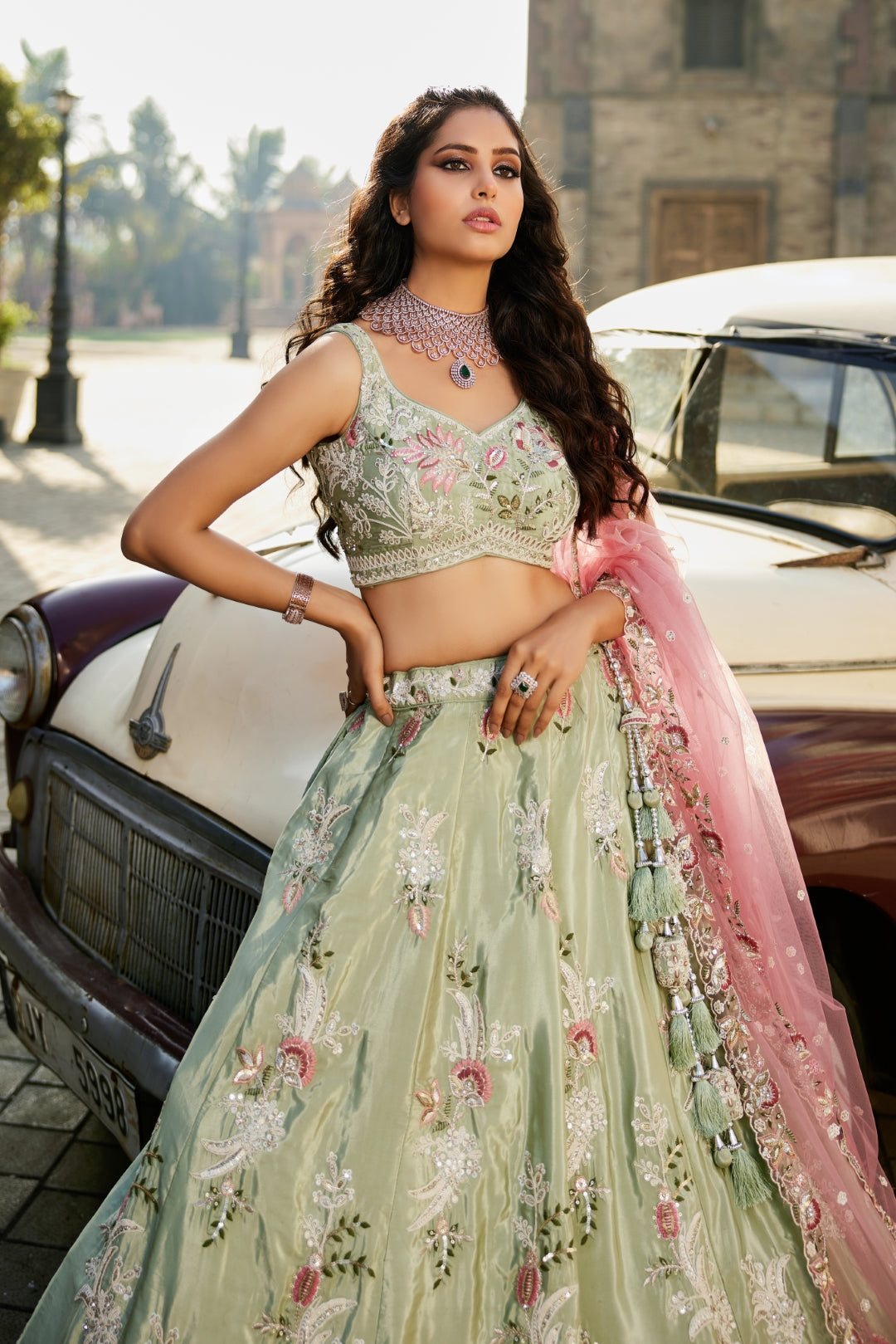 Satin Silk Sequins Embroidered Semi-Stitched Lehenga Choli with Dupatta Clothsvilla