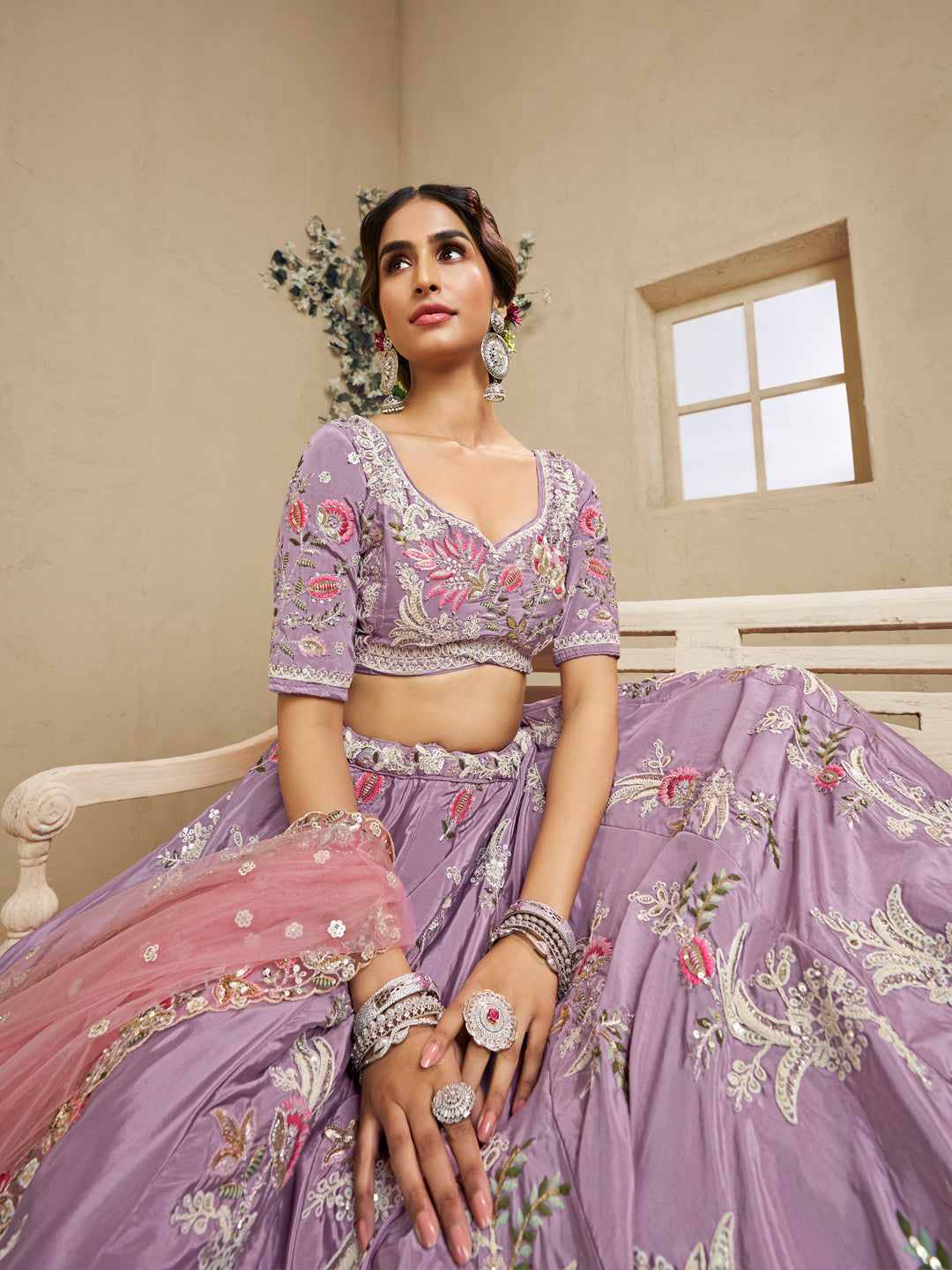 Satin Silk Sequins Embroidered Semi-Stitched Lehenga Choli with Dupatta Clothsvilla