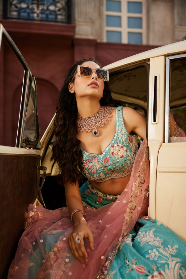 Satin Silk Sequins Embroidered Semi-Stitched Lehenga Choli with Dupatta Clothsvilla