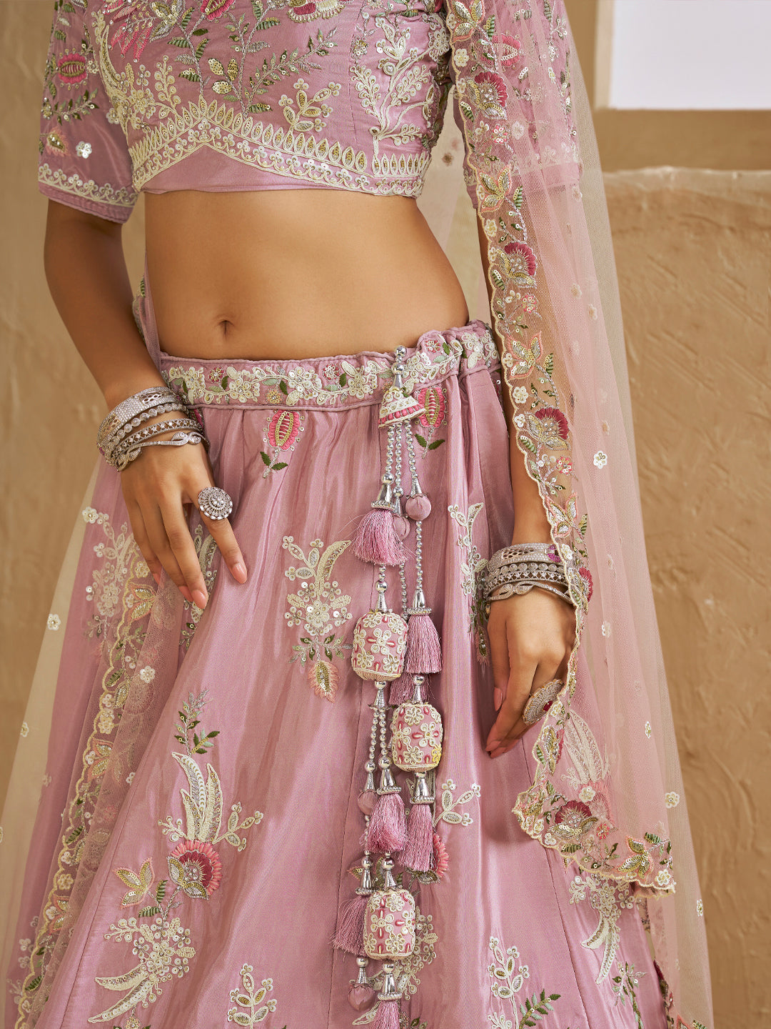 Satin Silk Sequins Embroidered Semi-Stitched Lehenga Choli with Dupatta Clothsvilla