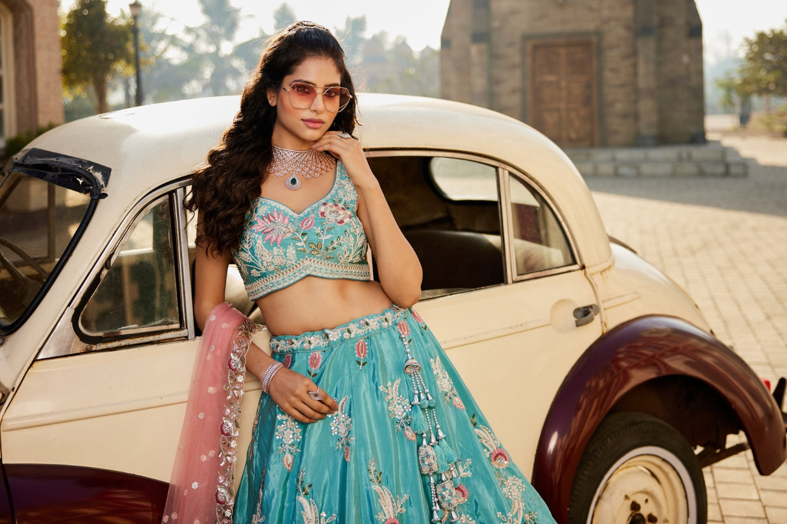 Satin Silk Sequins Embroidered Semi-Stitched Lehenga Choli with Dupatta Clothsvilla
