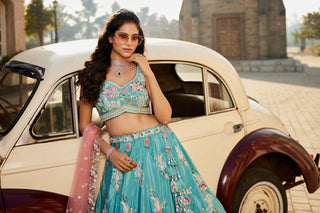 Satin Silk Sequins Embroidered Semi-Stitched Lehenga Choli with Dupatta Clothsvilla
